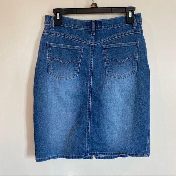 Lazer Jeans Denim Skirt Juniors Size 5 Y2K Front Slit - Picture 2 of 6